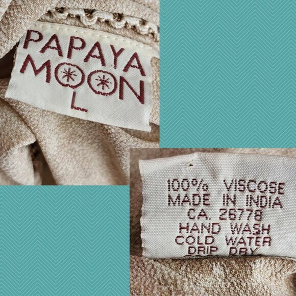 Papaya Moon Beige Floral Embroidered Loose Fit Maxi Dress - Picture 6 of 6